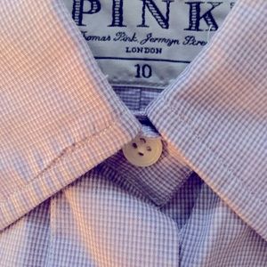 Thomas Pink Ladies Lilac Sz 10 Button Down Shirt